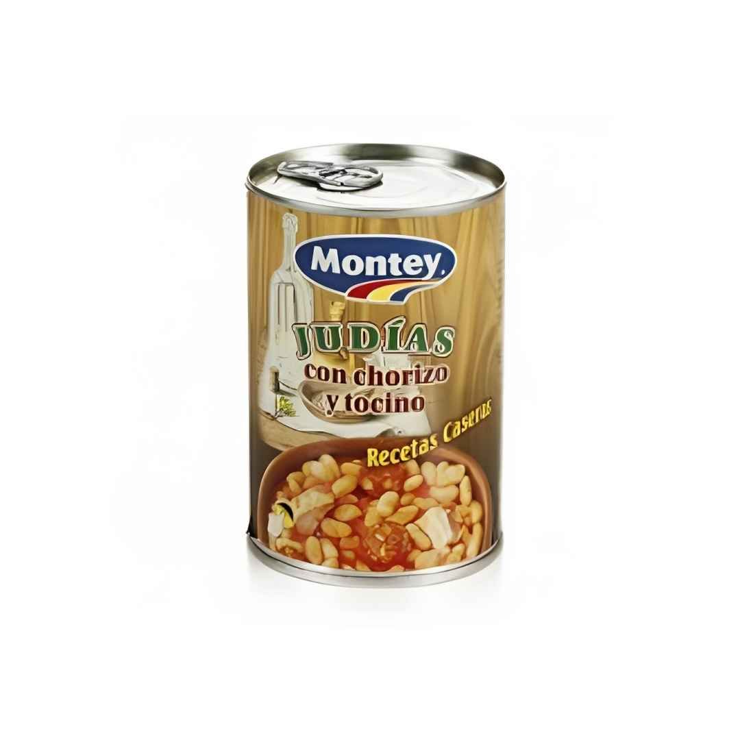 Judías con chorizo y tocino Montey 420g