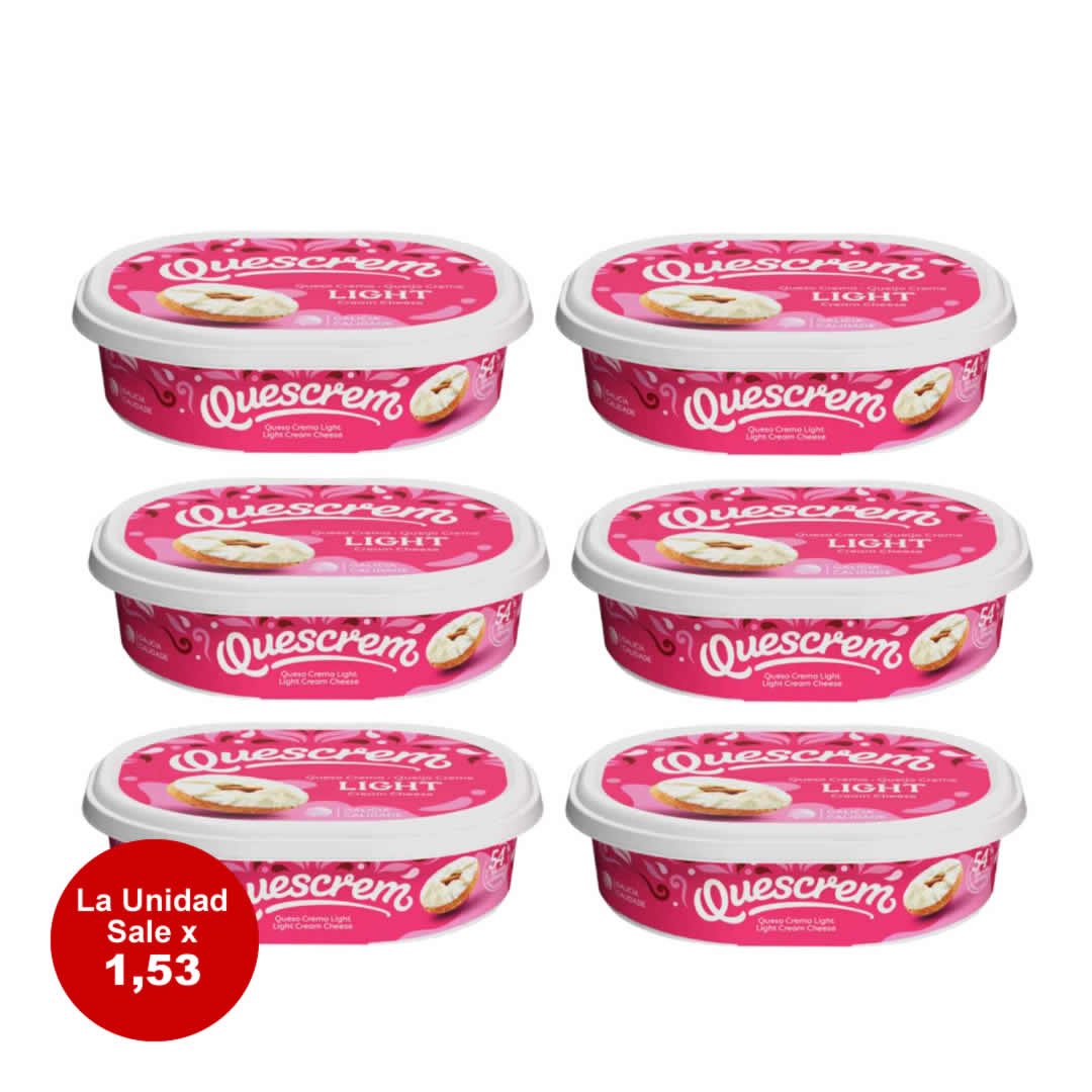 Queso Crema Light Quescrem Pack 6 de 200g